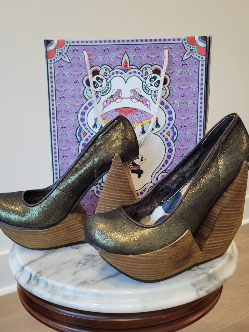 IRREGULAR CHOICE Metallic Glitter Heel